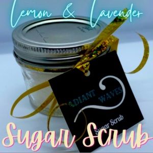Lemon & Lavender scented versatile handcrafted sugar scrub by Radiant Waves